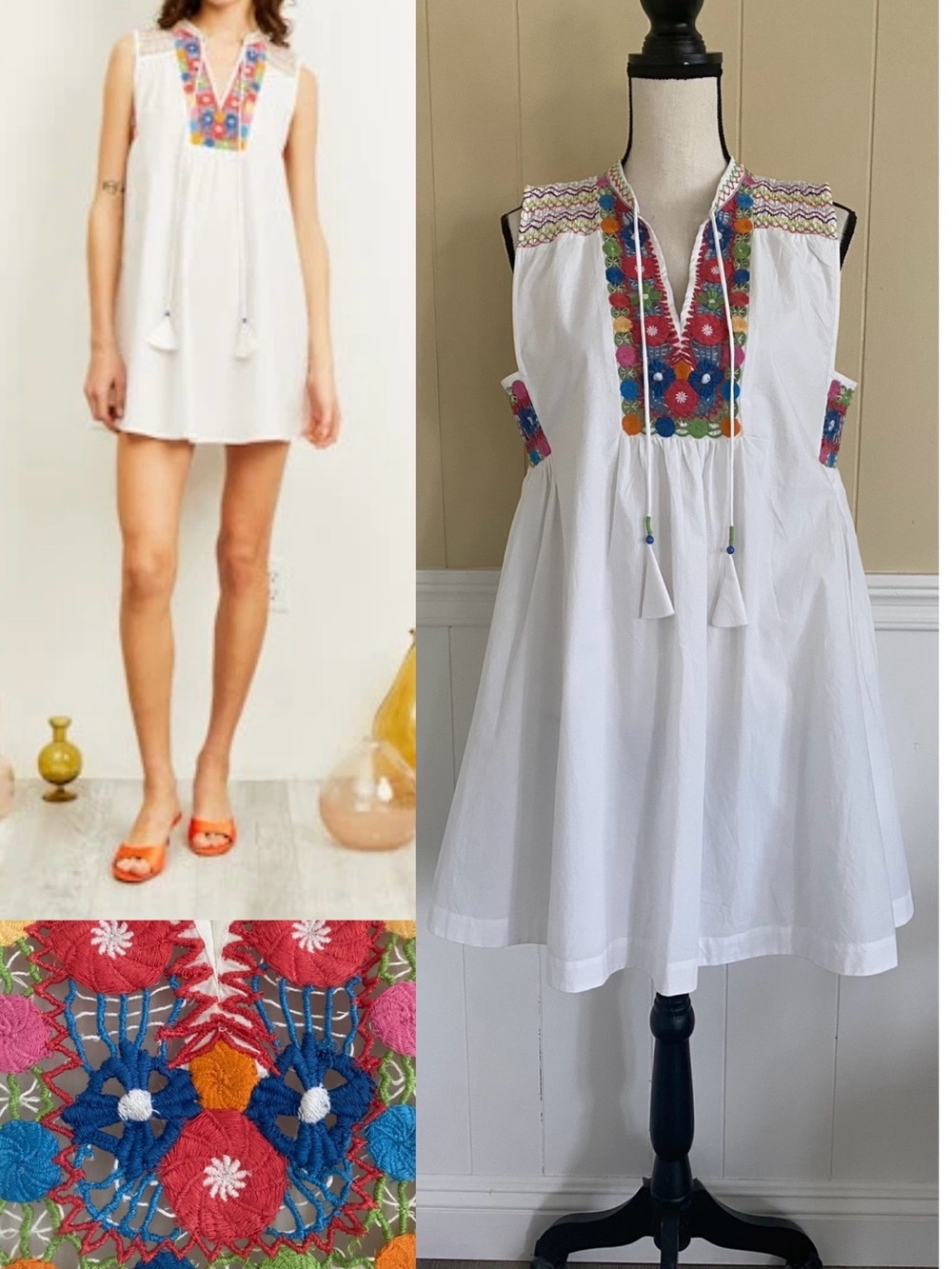New Love the Label Lydia Embroidery Cotton Mini dress